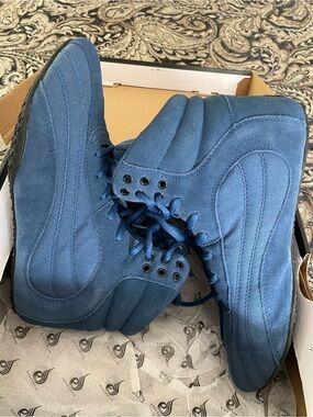 Ryderwear D-Mak Original Blue Suede High-Top Weightlifting Shoes  Size 8 (Men)